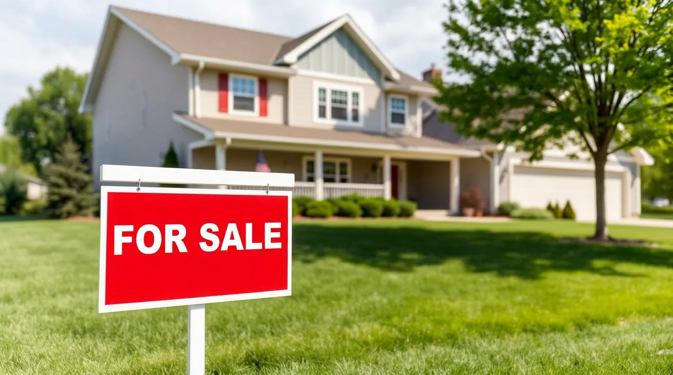Minnesota home with for sale sign